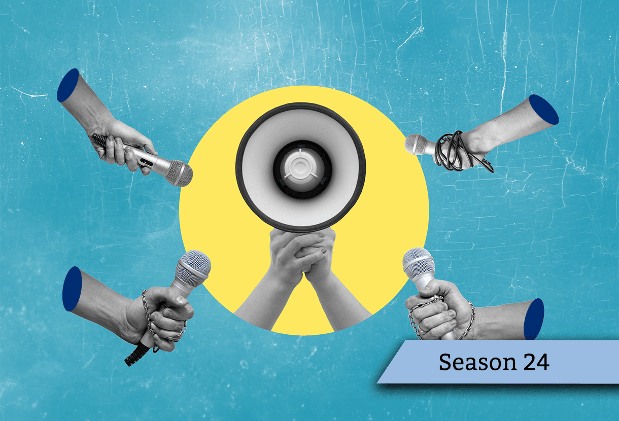 image: microphones held up to a megaphone (iStockphoto)