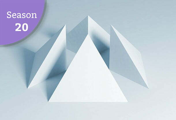 image: Abstract white triangulated geometric installation with soft blue shadows (iStockphoto)