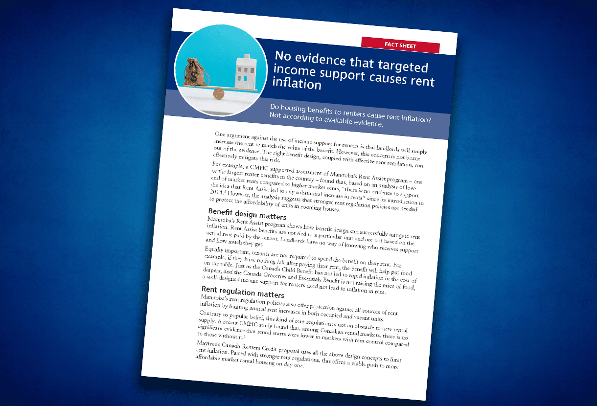 Fact sheet - No evidence that targeted income support causes rent inflation