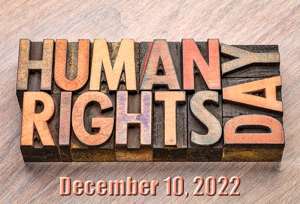 image: Human Rights Day spelled in type blocks (iStockphoto)