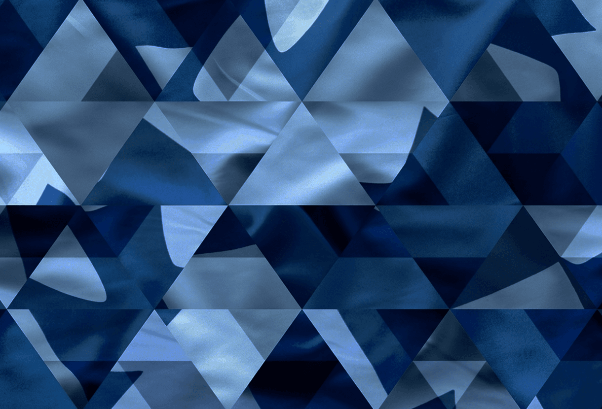image: geometric pattern in shades of blue with Maple leaf elements (iStockphoto)